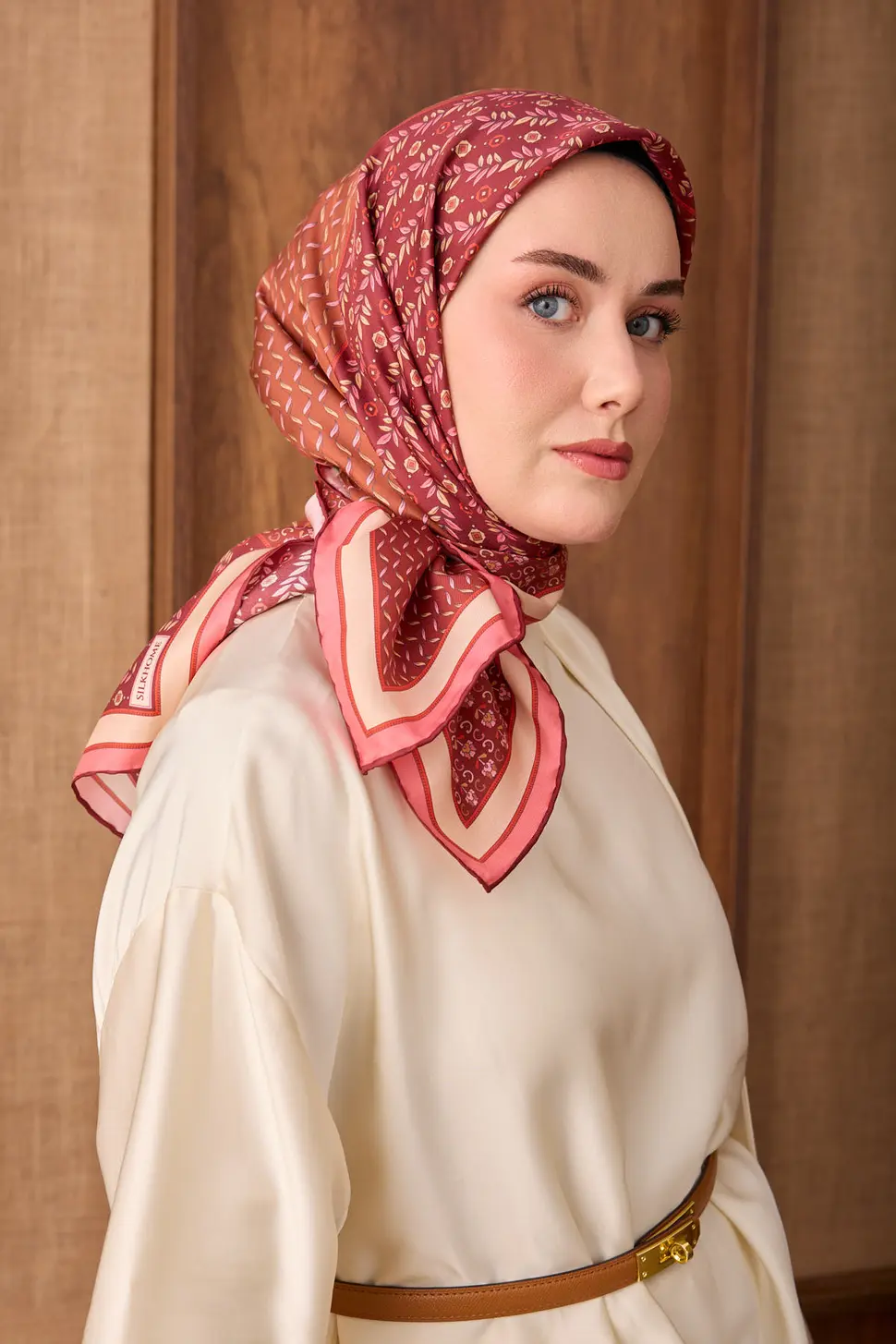 Silk Home Twill İpek Eşarp Mihenk Bordo