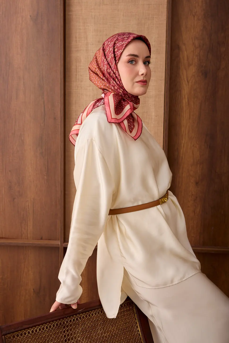 Silk Home Twill İpek Eşarp Mihenk Bordo