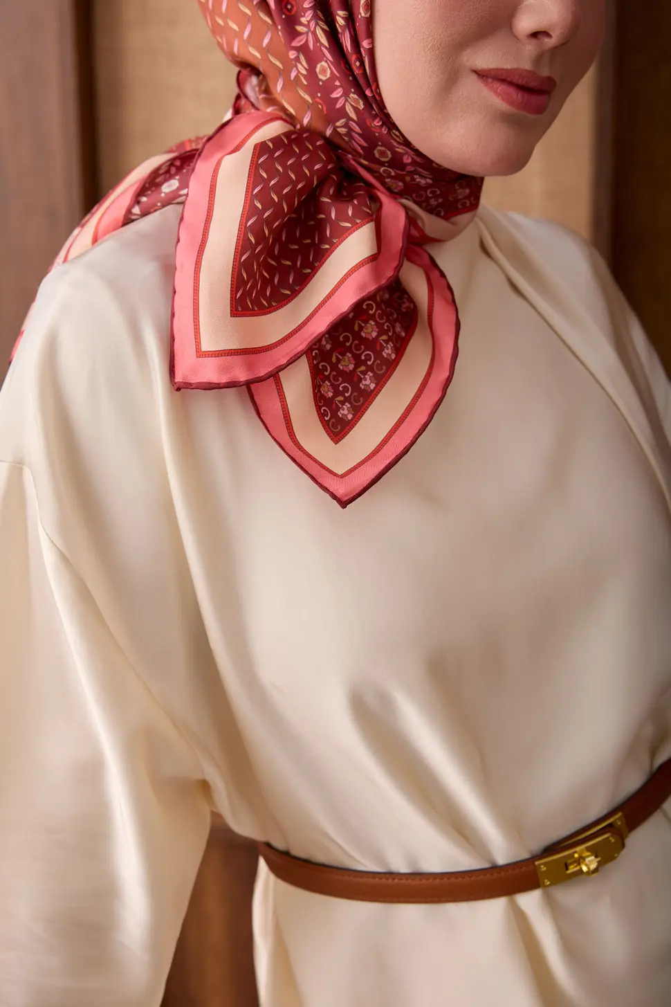Silk Home Twill İpek Eşarp Mihenk Bordo