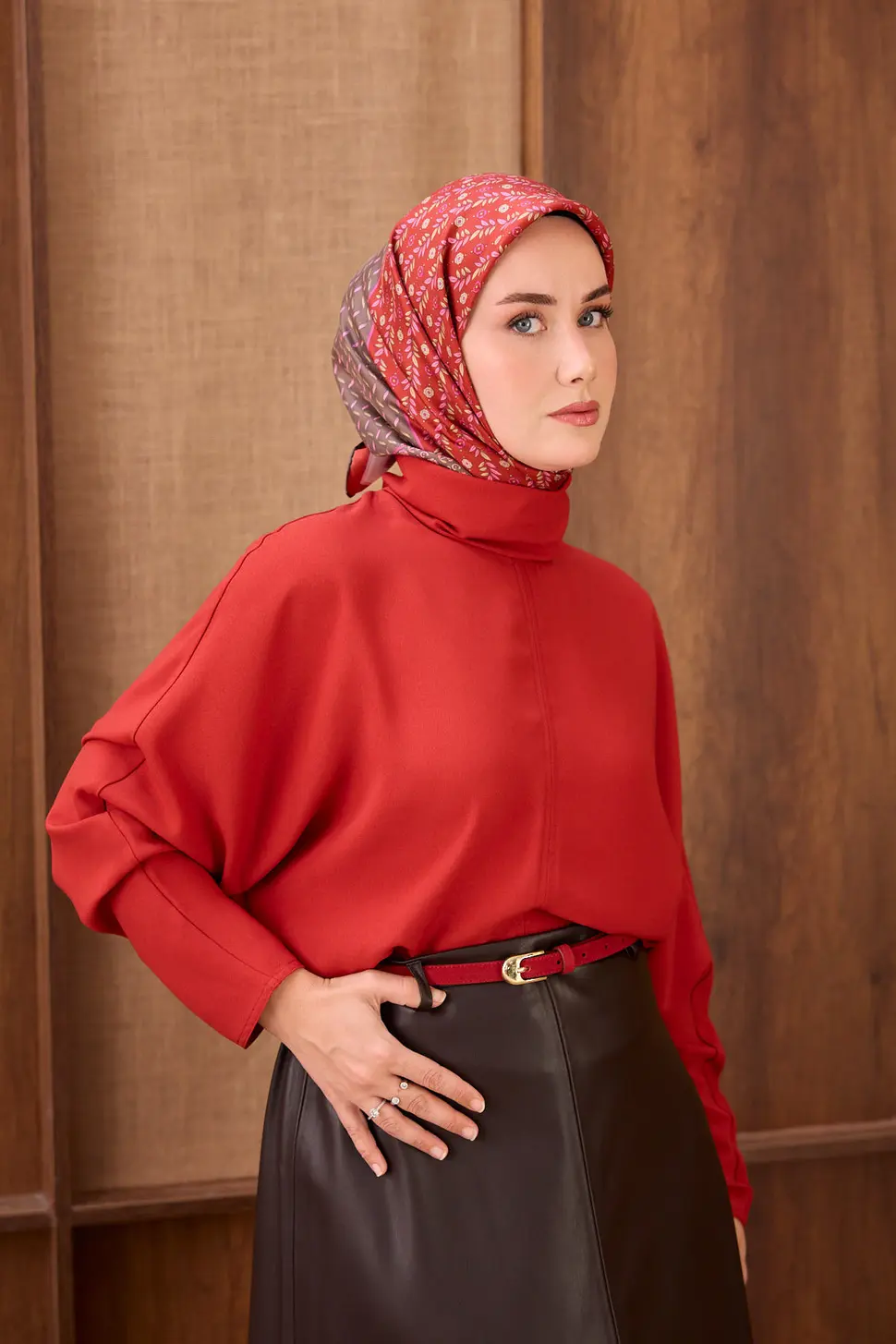 Silk Home Twill İpek Eşarp Mihenk Kırmızı