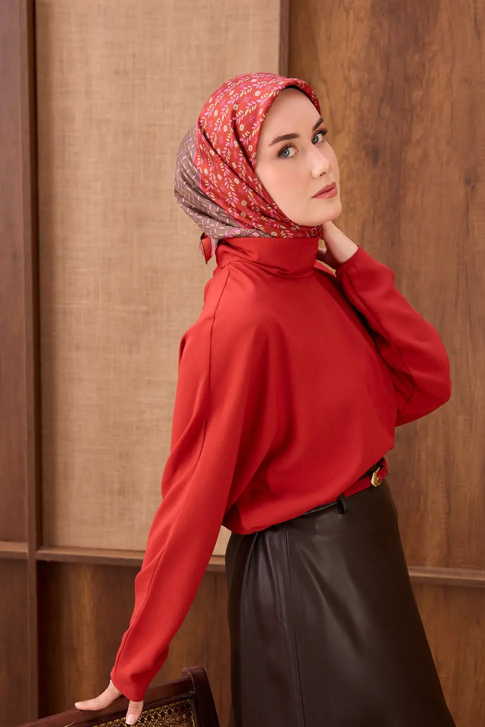 Silk Home Twill İpek Eşarp Mihenk Kırmızı