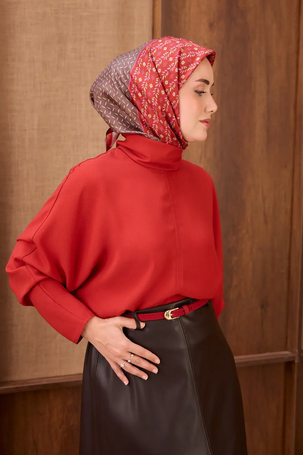 Silk Home Twill İpek Eşarp Mihenk Kırmızı