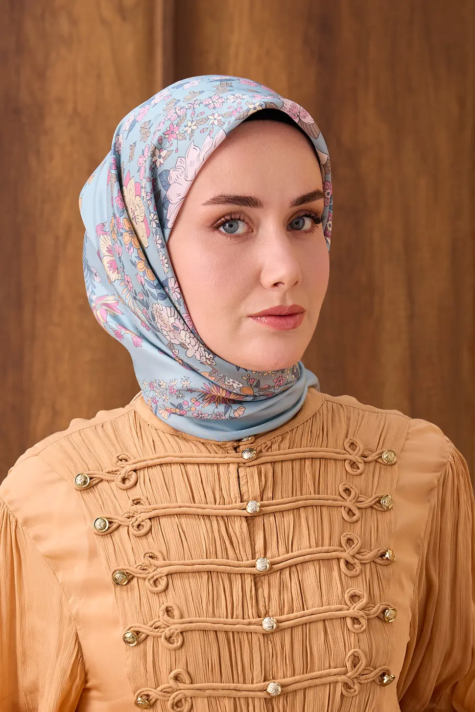 Silk Home Twill İpek Eşarp Botanical Bebe Mavi
