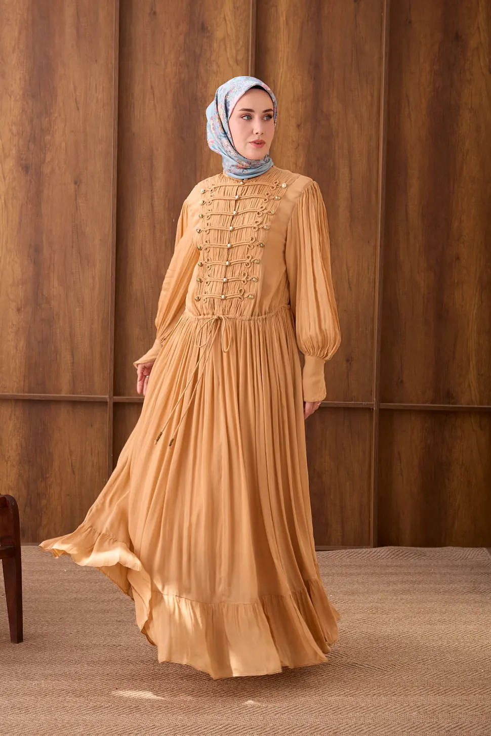 Silk Home Twill İpek Eşarp Botanical Bebe Mavi