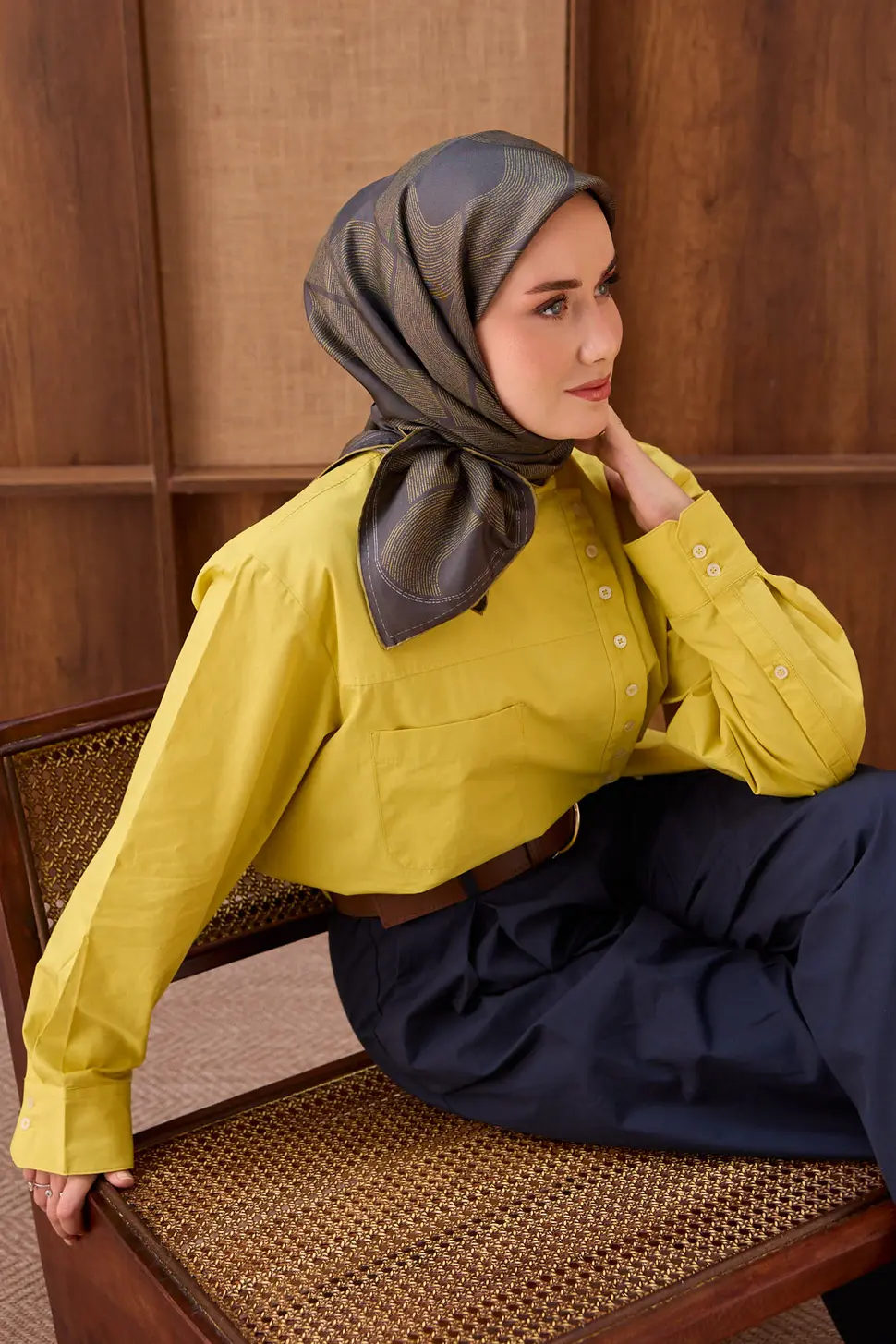 Silk Home Twill İpek Eşarp Vega Antrasit