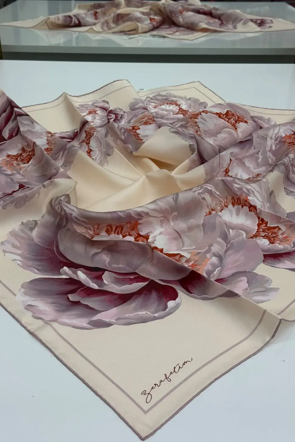 Zerafetim Twill İpek Eşarp Pudra, Pembe