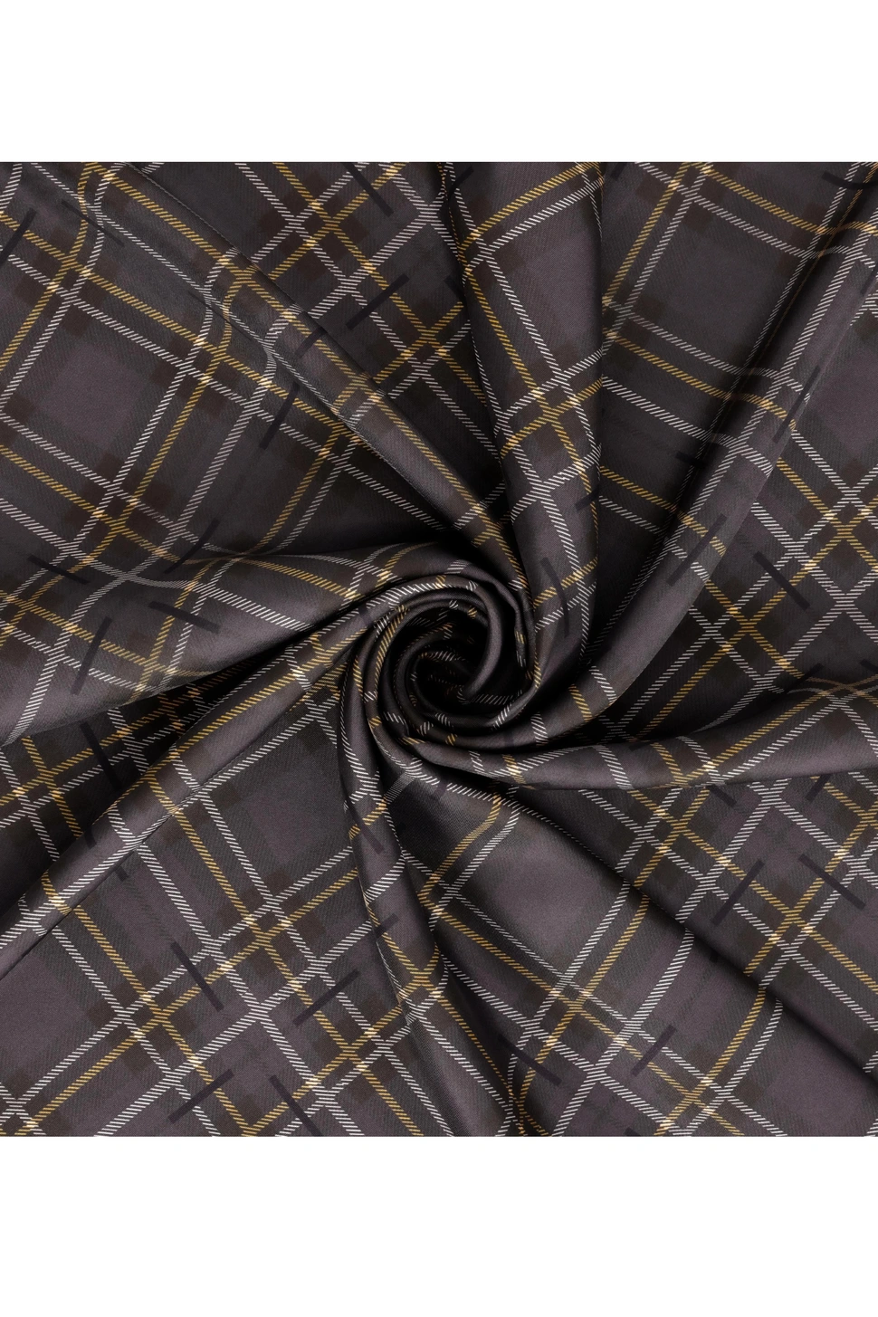 Zerafetim Twill İpek Eşarp Siyah, Füme, Sarı
