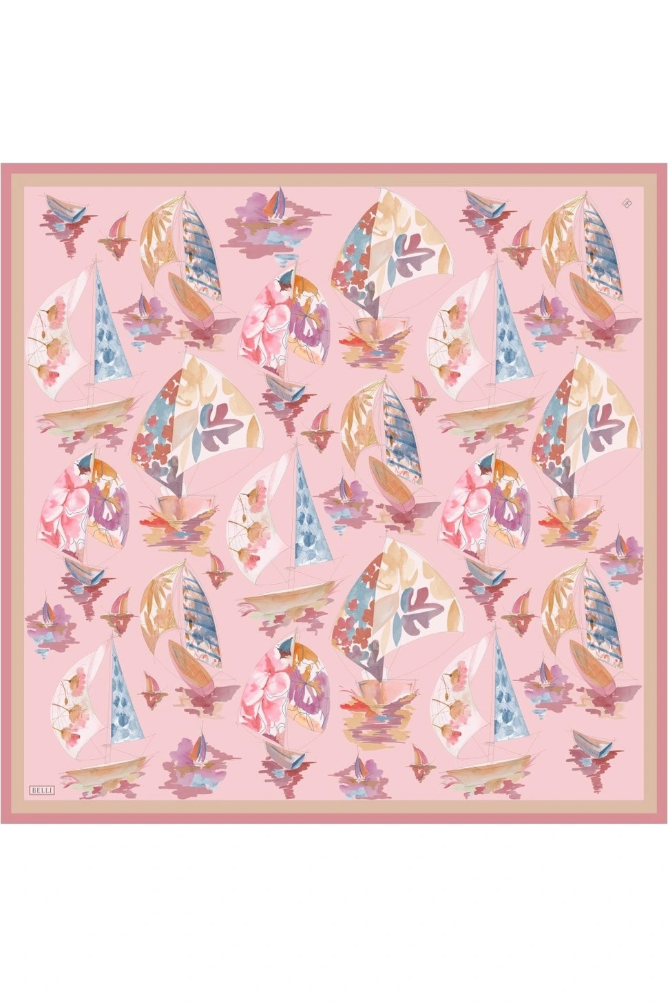 Belli Twill İpek Eşarp Pembe