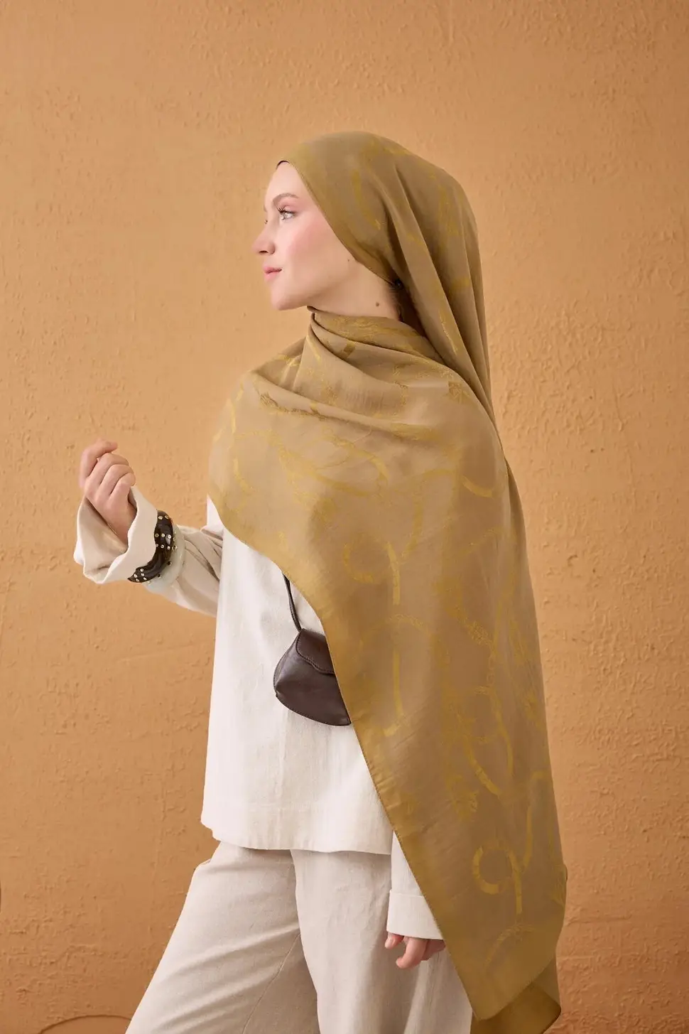 Silk Home Naia Pamuk Şal Halat Hardal