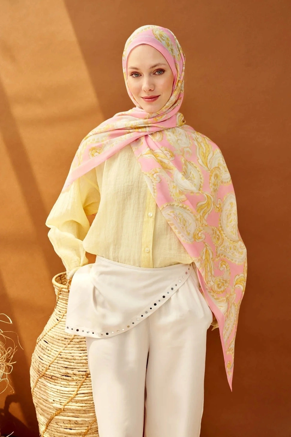 Silk Home Riva Şal Tencel Paisley Tozpembe