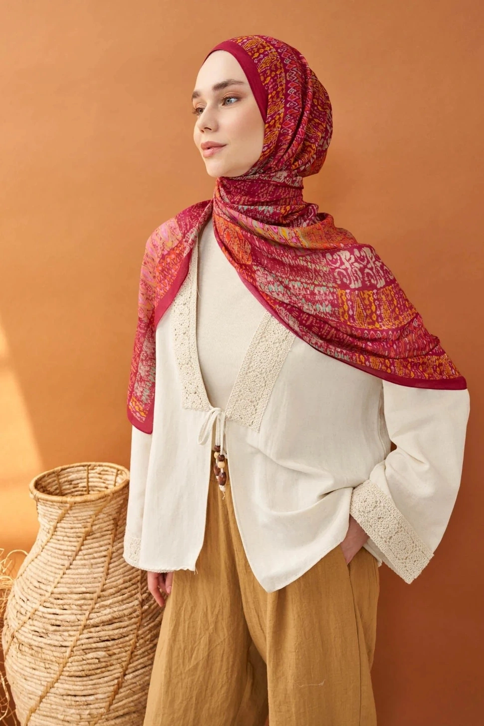 Silk Home Riva Şal Tencel Terra Koyu Pembe
