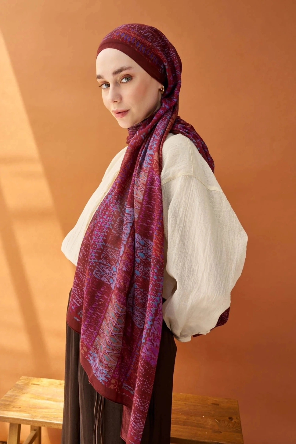 Silk Home Riva Şal Tencel Terra Bordo