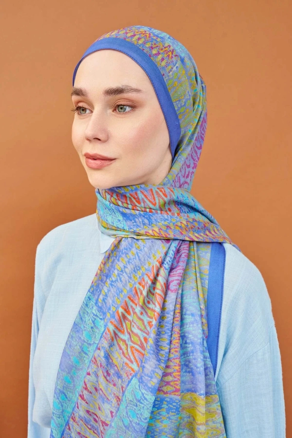 Silk Home Riva Şal Tencel Terra Mavi