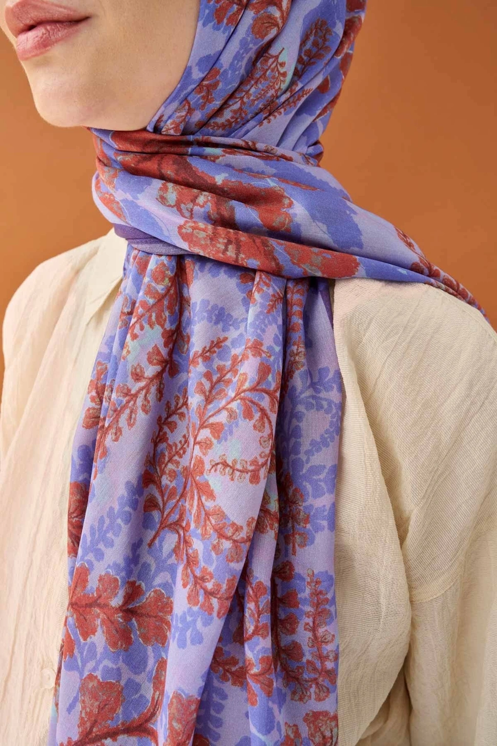 Silk Home Riva Şal Tencel Spring Blossoms Mor