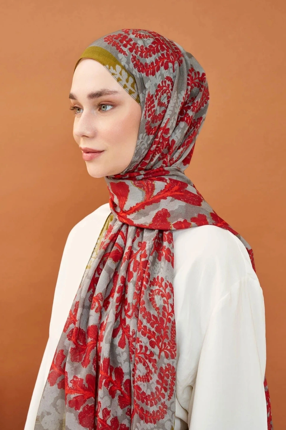 Silk Home Riva Şal Tencel Spring Blossoms Kırmızı