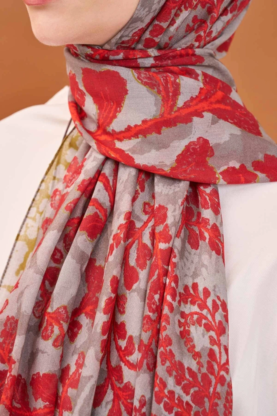 Silk Home Riva Şal Tencel Spring Blossoms Kırmızı