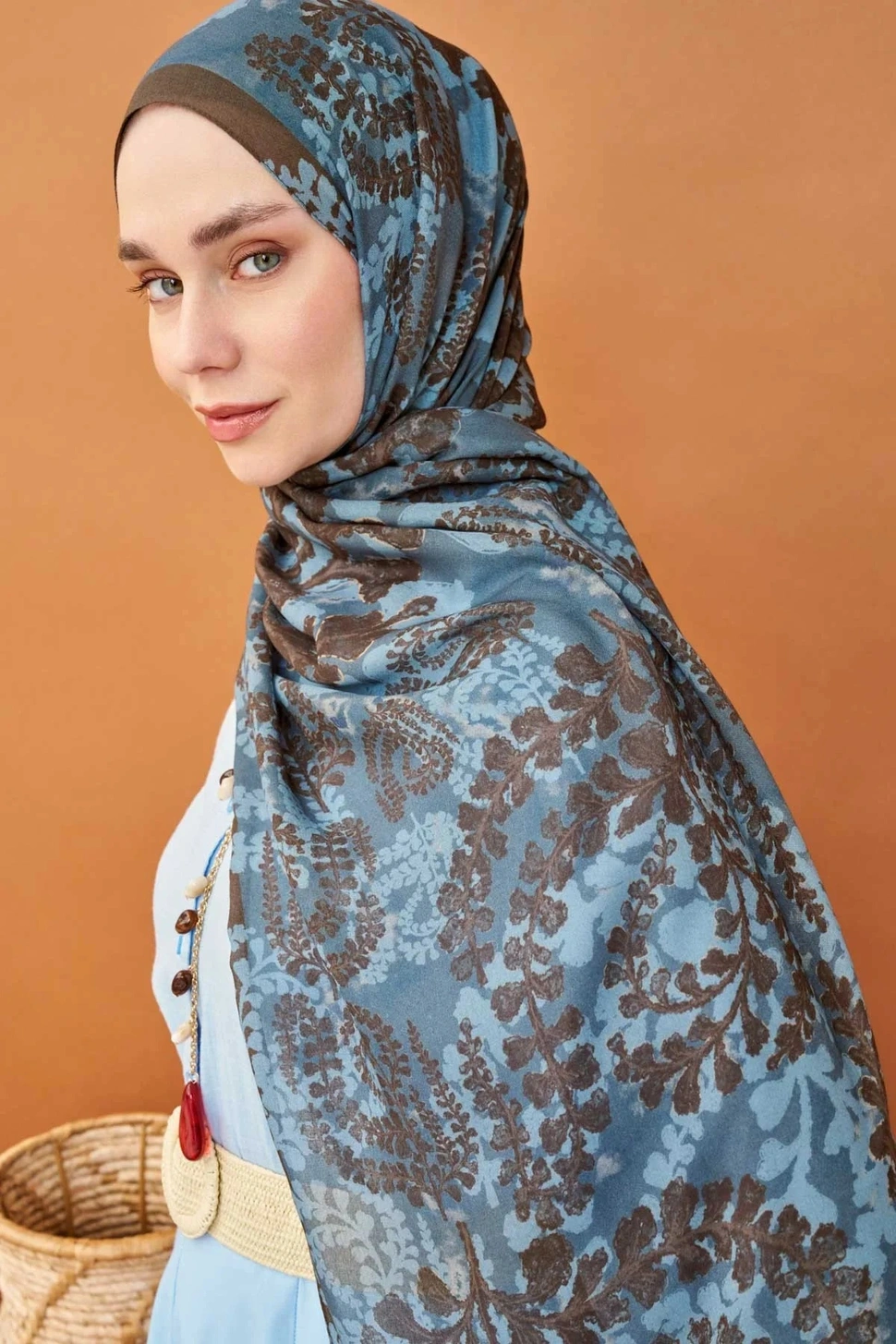 Silk Home Riva Şal Tencel Spring Blossoms Mavi