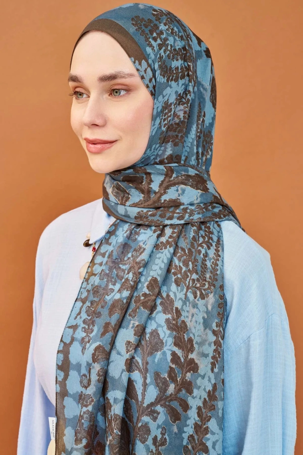 Silk Home Riva Şal Tencel Spring Blossoms Mavi