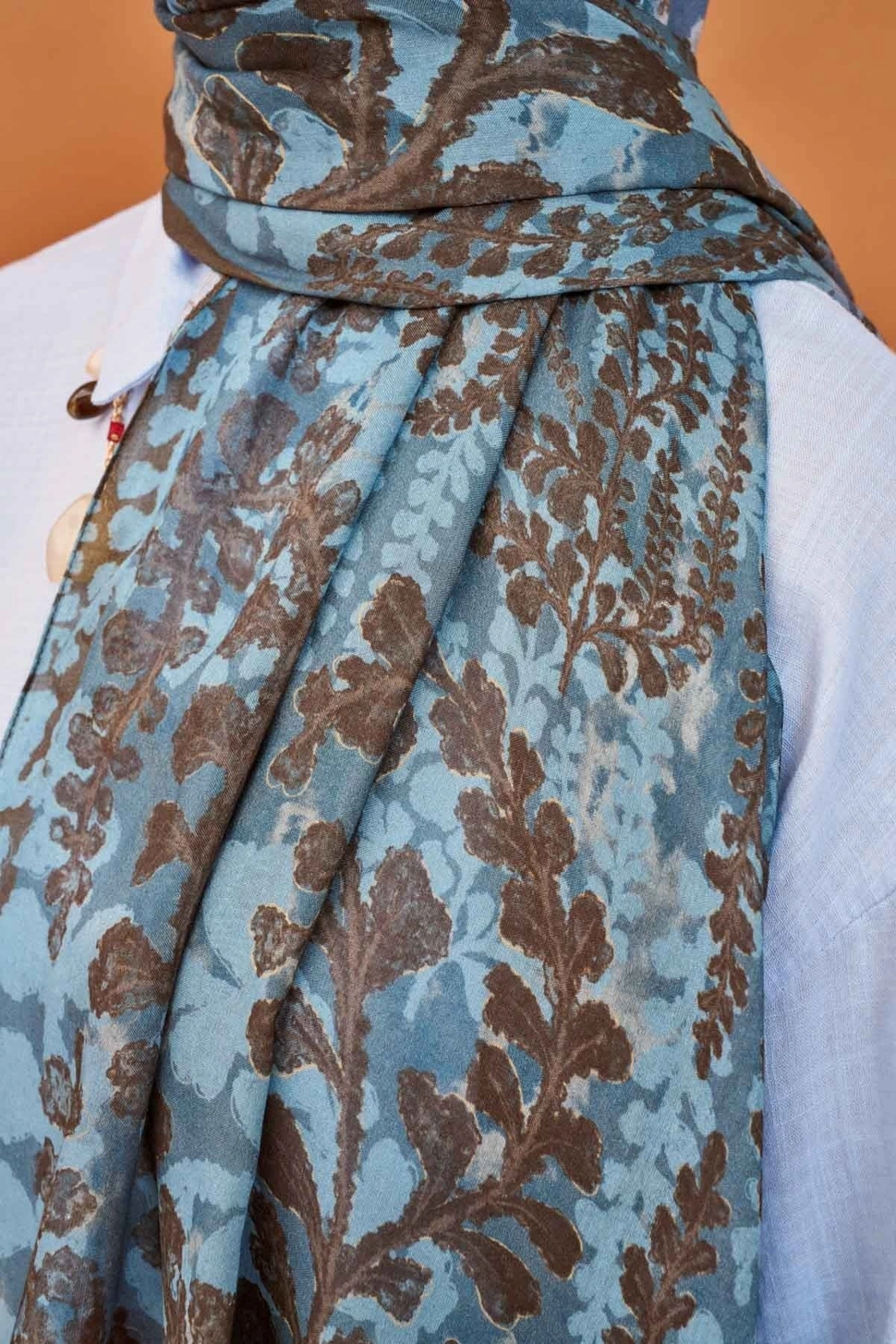 Silk Home Riva Şal Tencel Spring Blossoms Mavi