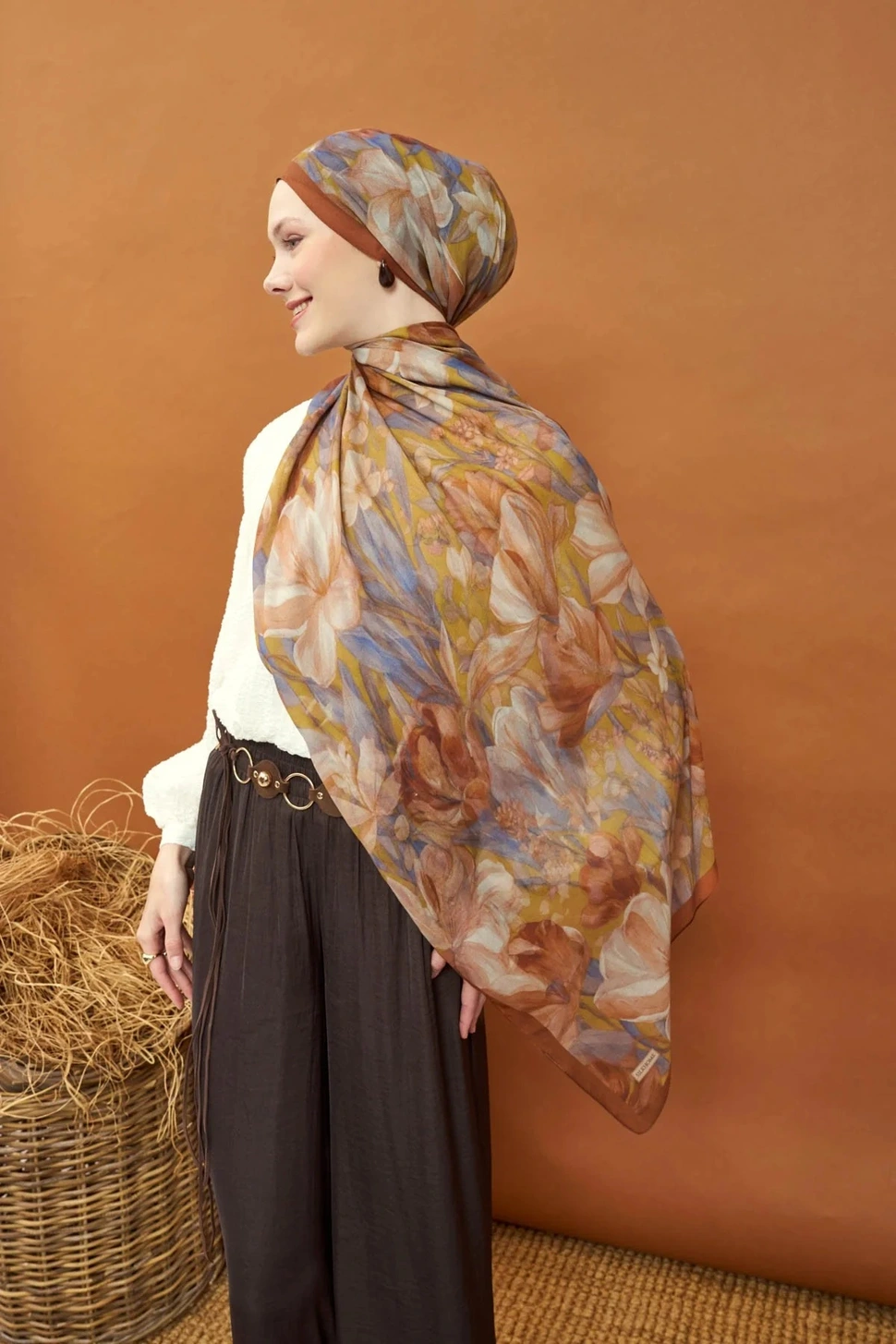 Silk Home Riva Şal Tencel Wild Flower Hardal Sarısı