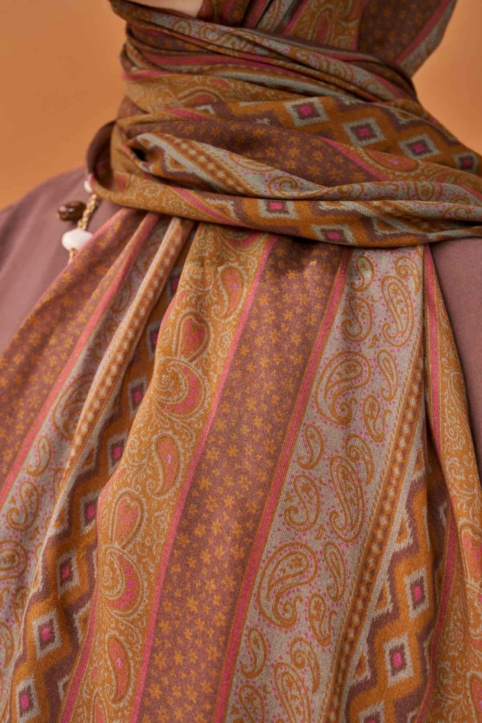 Silk Home Riva Şal Tencel Ethnic Way Çikolata Kahve
