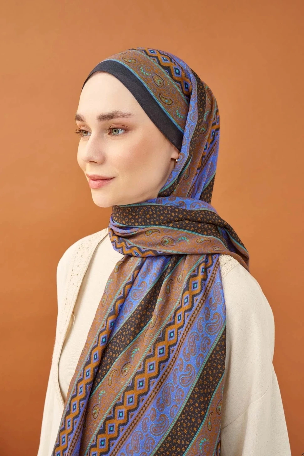 Silk Home Riva Şal Tencel Ethnic Way Antrasit