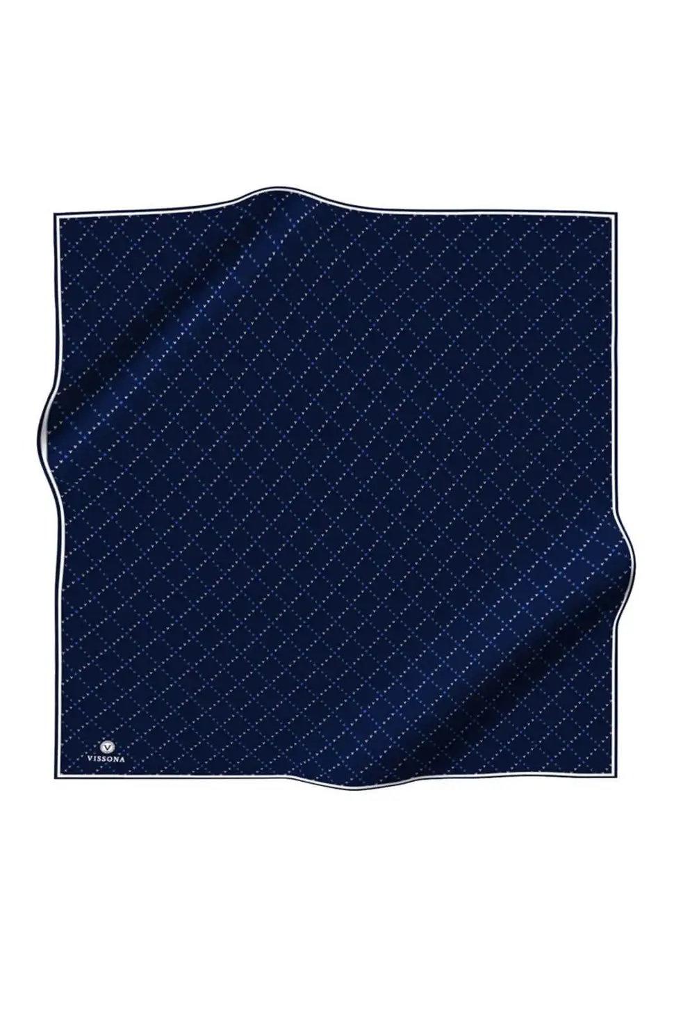 Vissona Twill İpek Eşarp  Lacivert