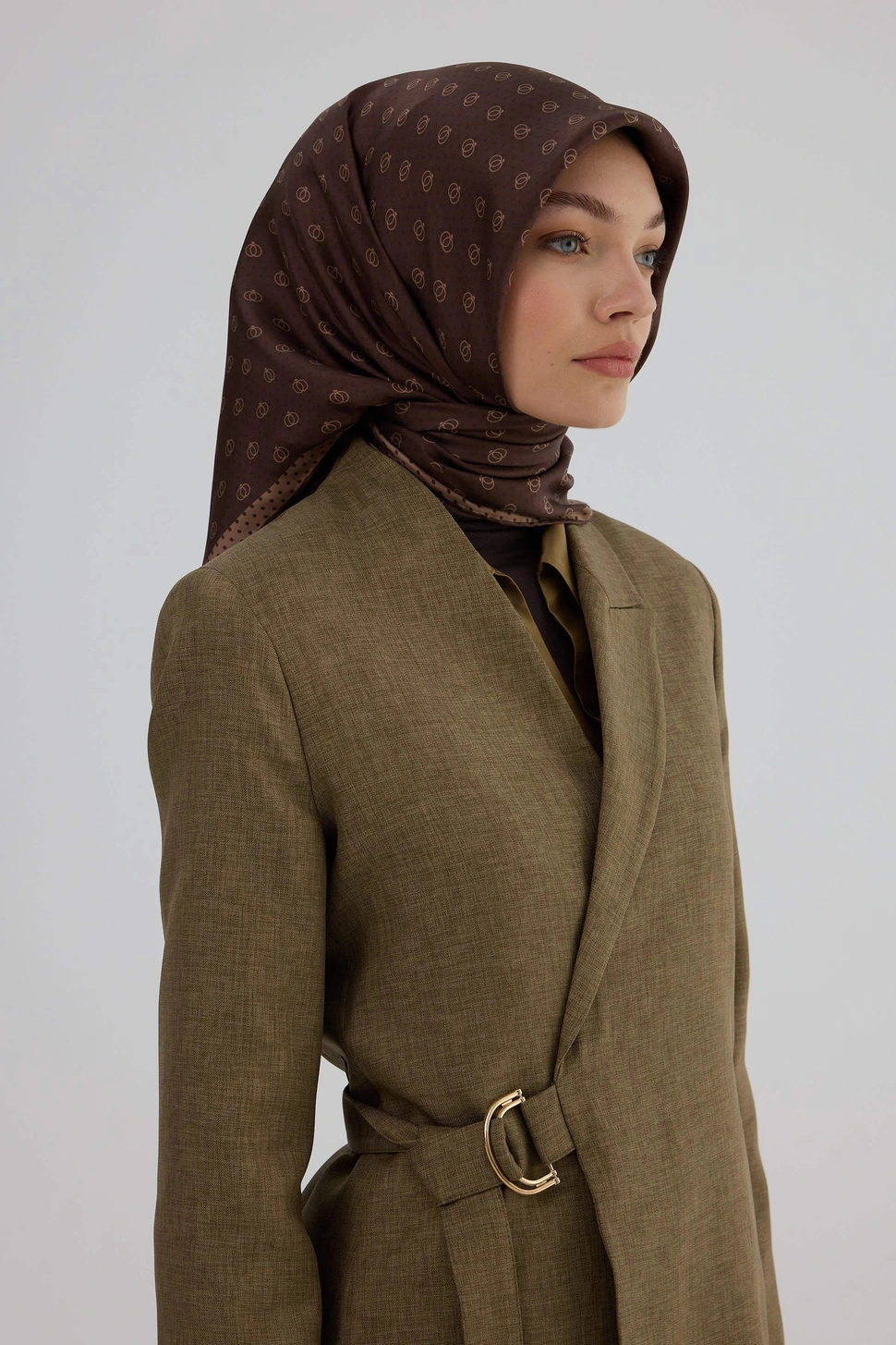 İpekhan Twill İpek Eşarp 53005 Çikolata Kahve