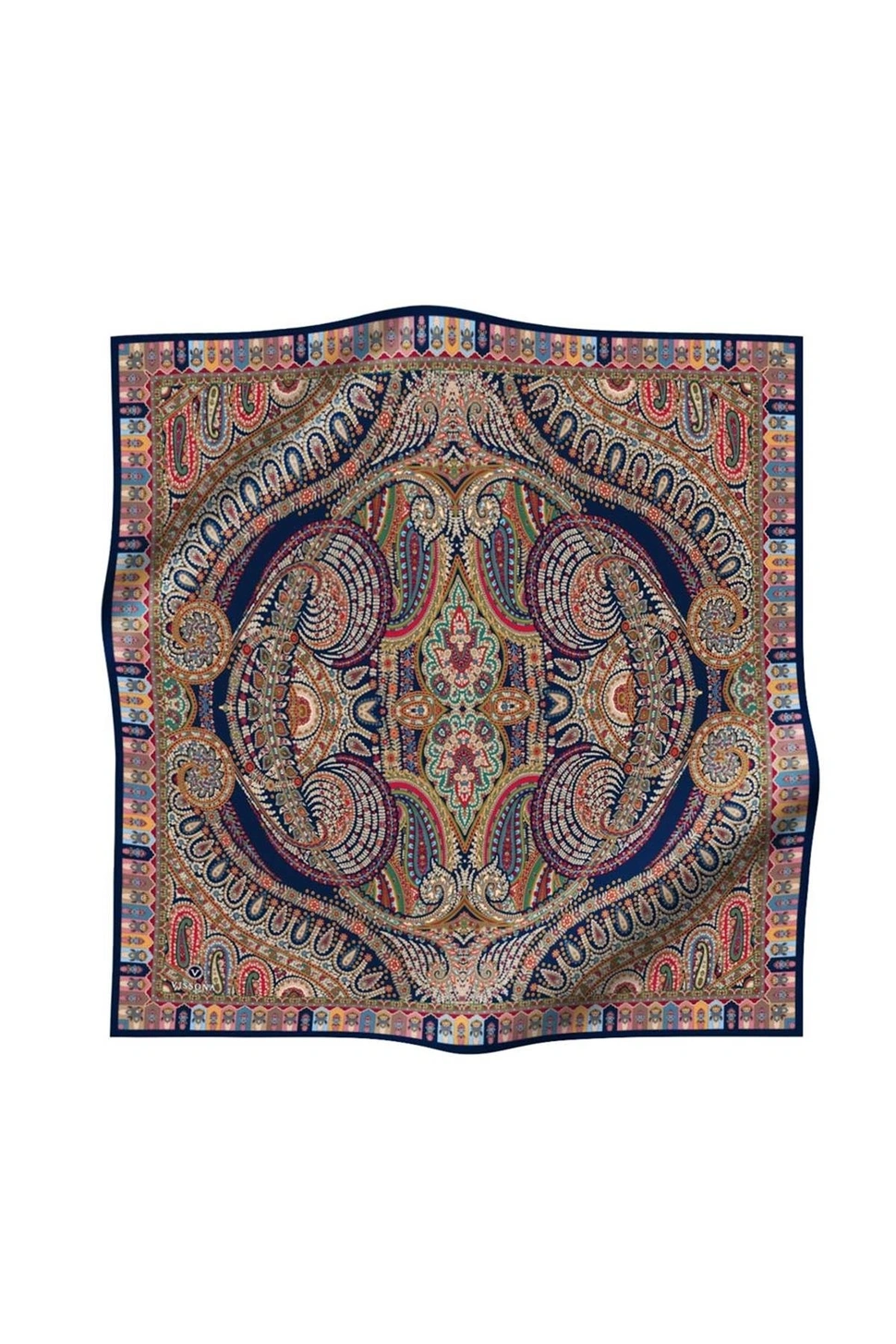 Vissona Twill İpek Eşarp Lacivert 60776-5