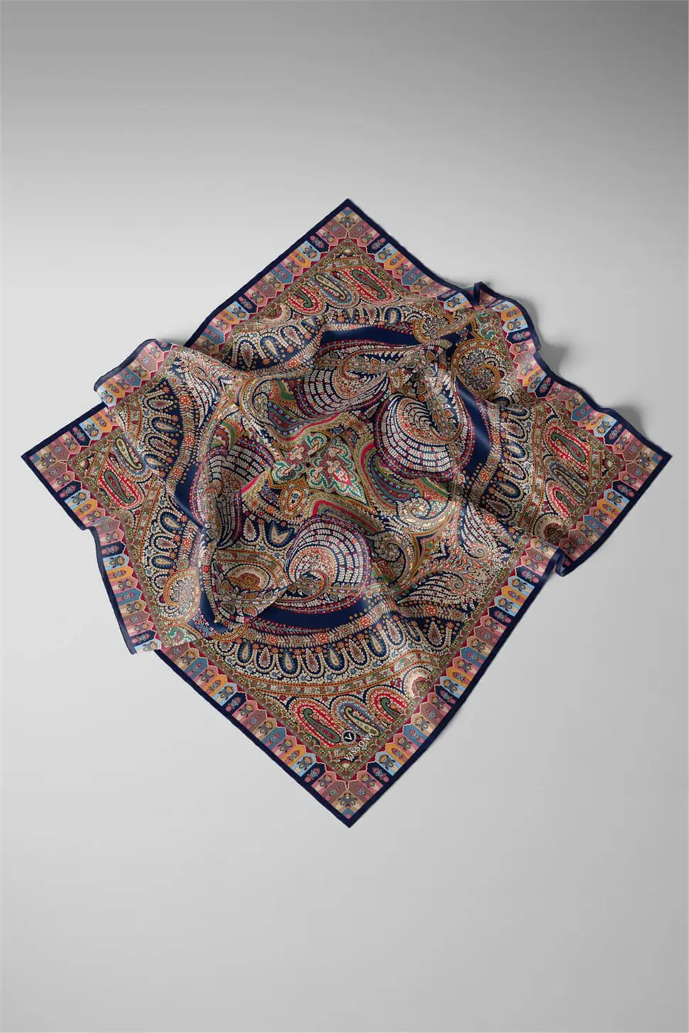 Vissona Twill İpek Eşarp Lacivert 60776-5
