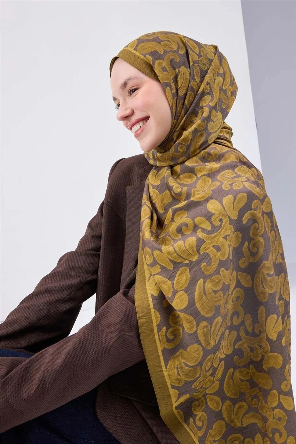 Silk Home Urban Hours Harmony Koyu Gri Mayda Şal 190X70