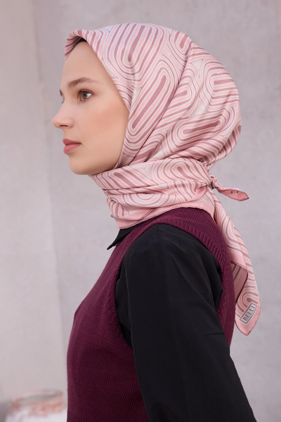 Belli Twill İpek Eşarp 4209-03 Pudra Pembe