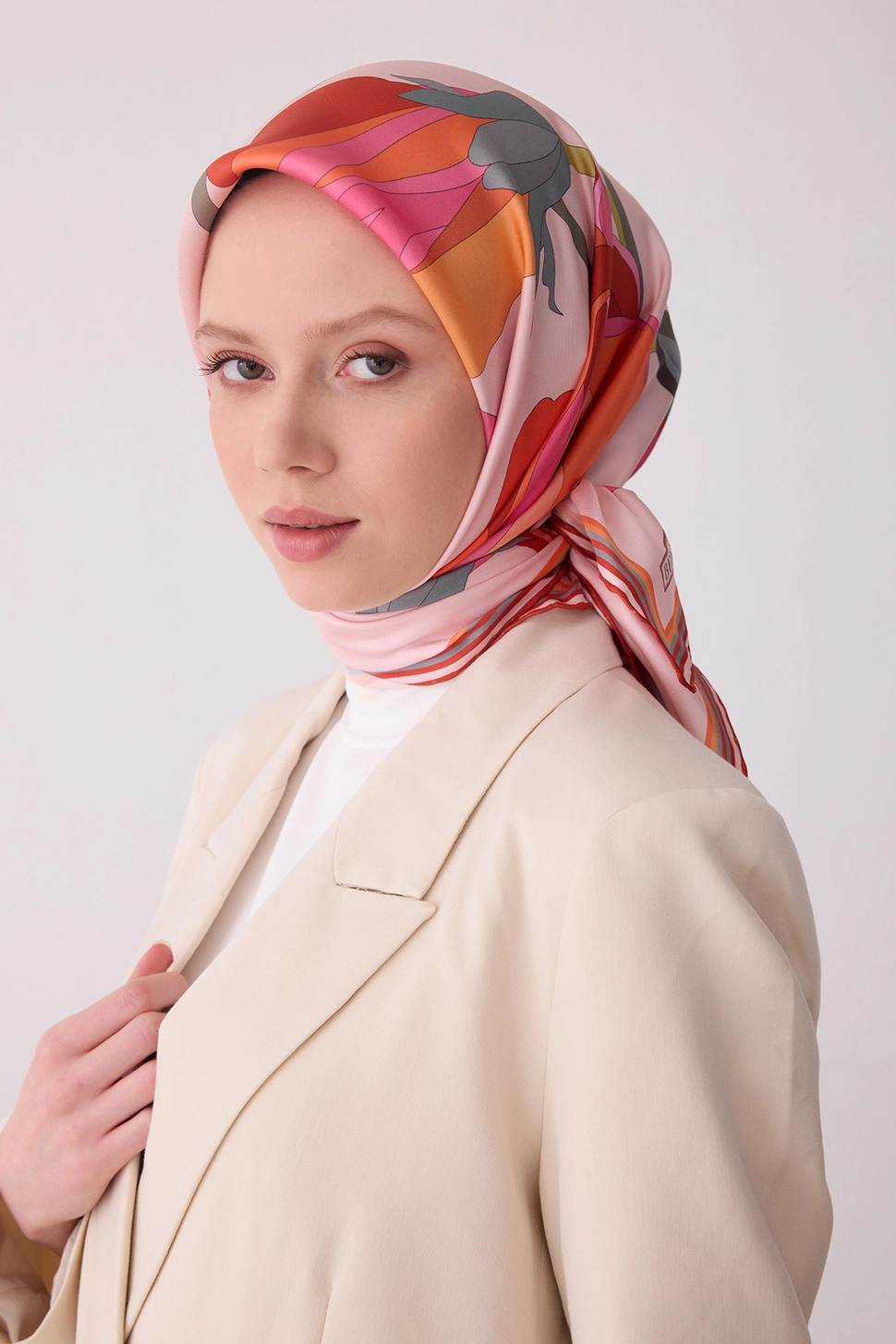 Belli Twill İpek Eşarp Pembe