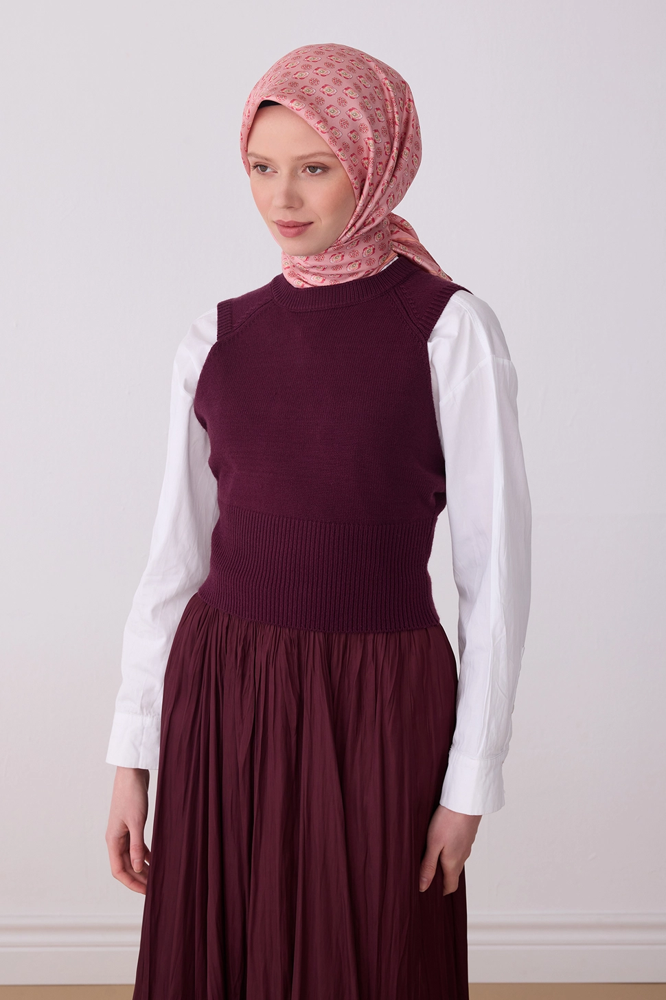Belli Twill İpek Eşarp Pembe