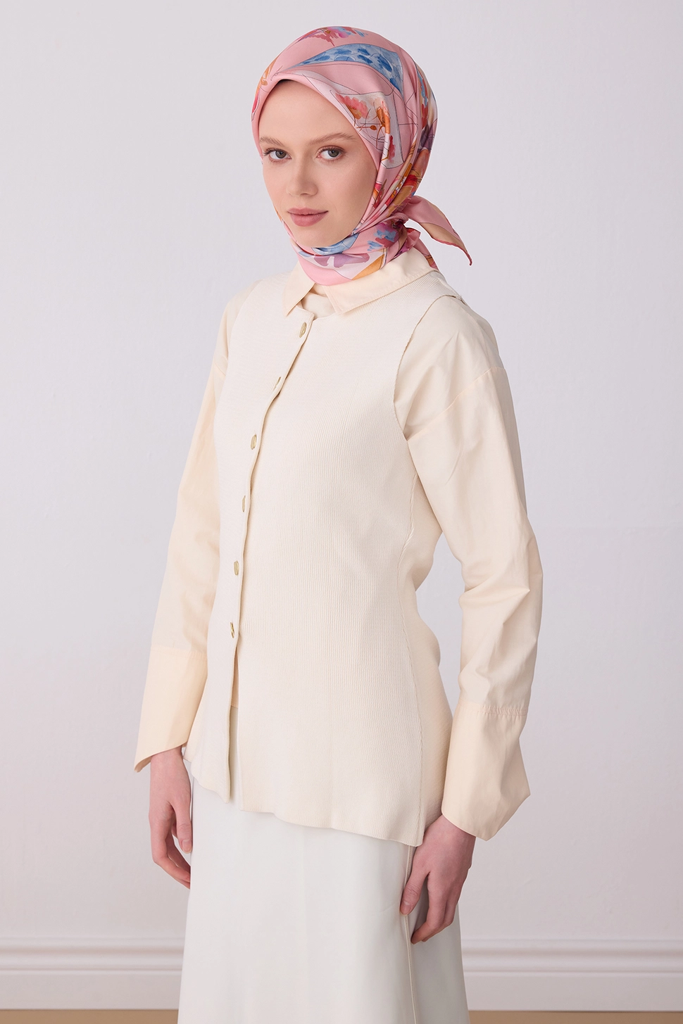 Belli Twill İpek Eşarp Pembe