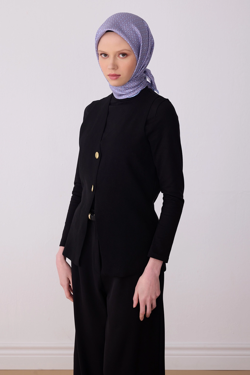 Belli Twill İpek Eşarp 4317-36 Mor, Bebe Mavi