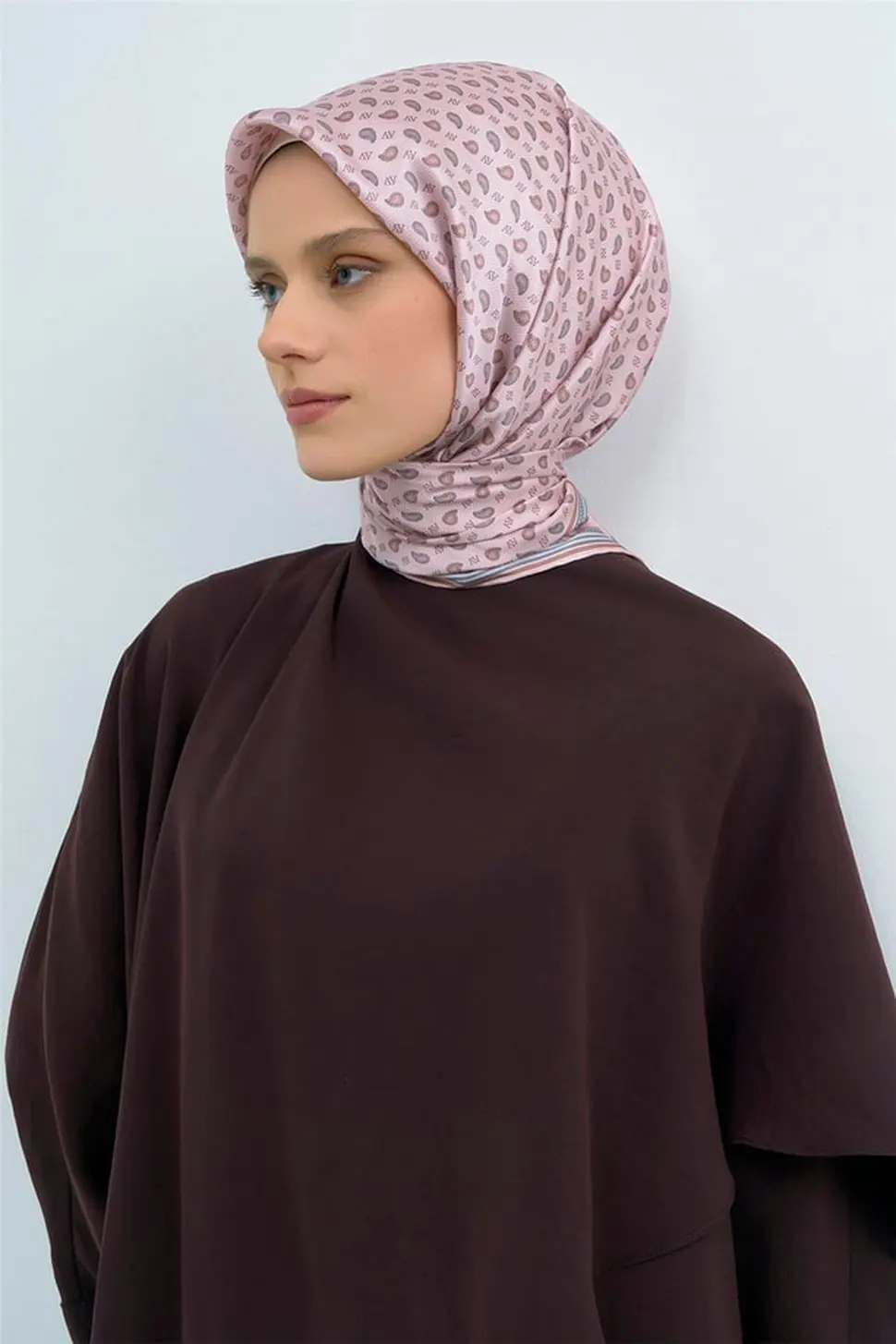 Armine Sura İpek Eşarp Pembe, Mavi, Yavruağzı