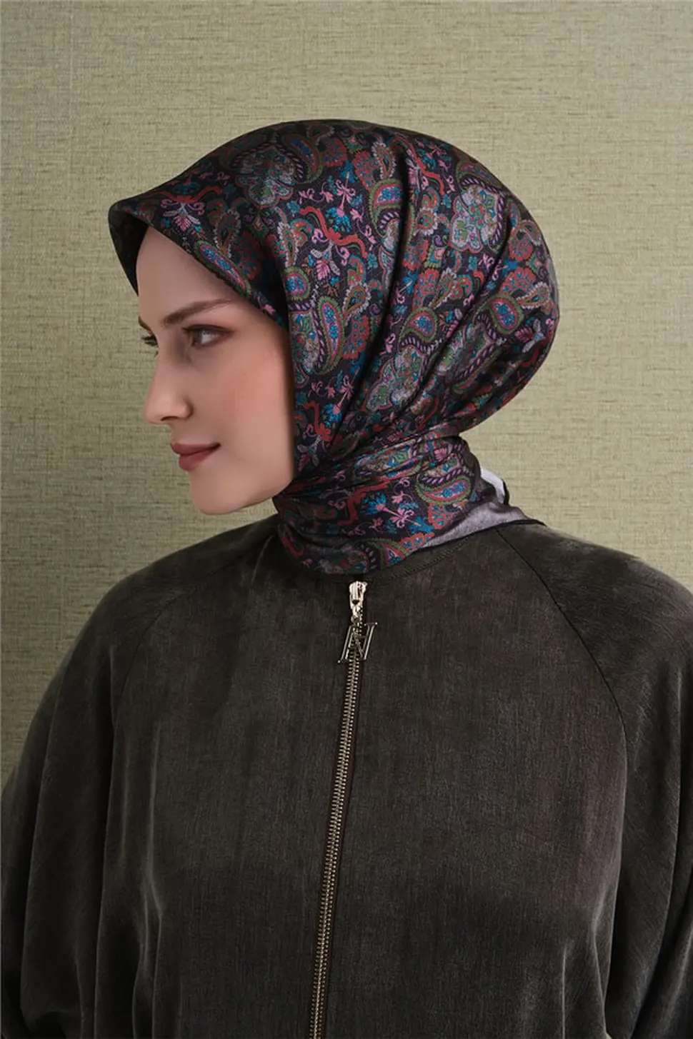 Armine Twill İpek Eşarp Siyah