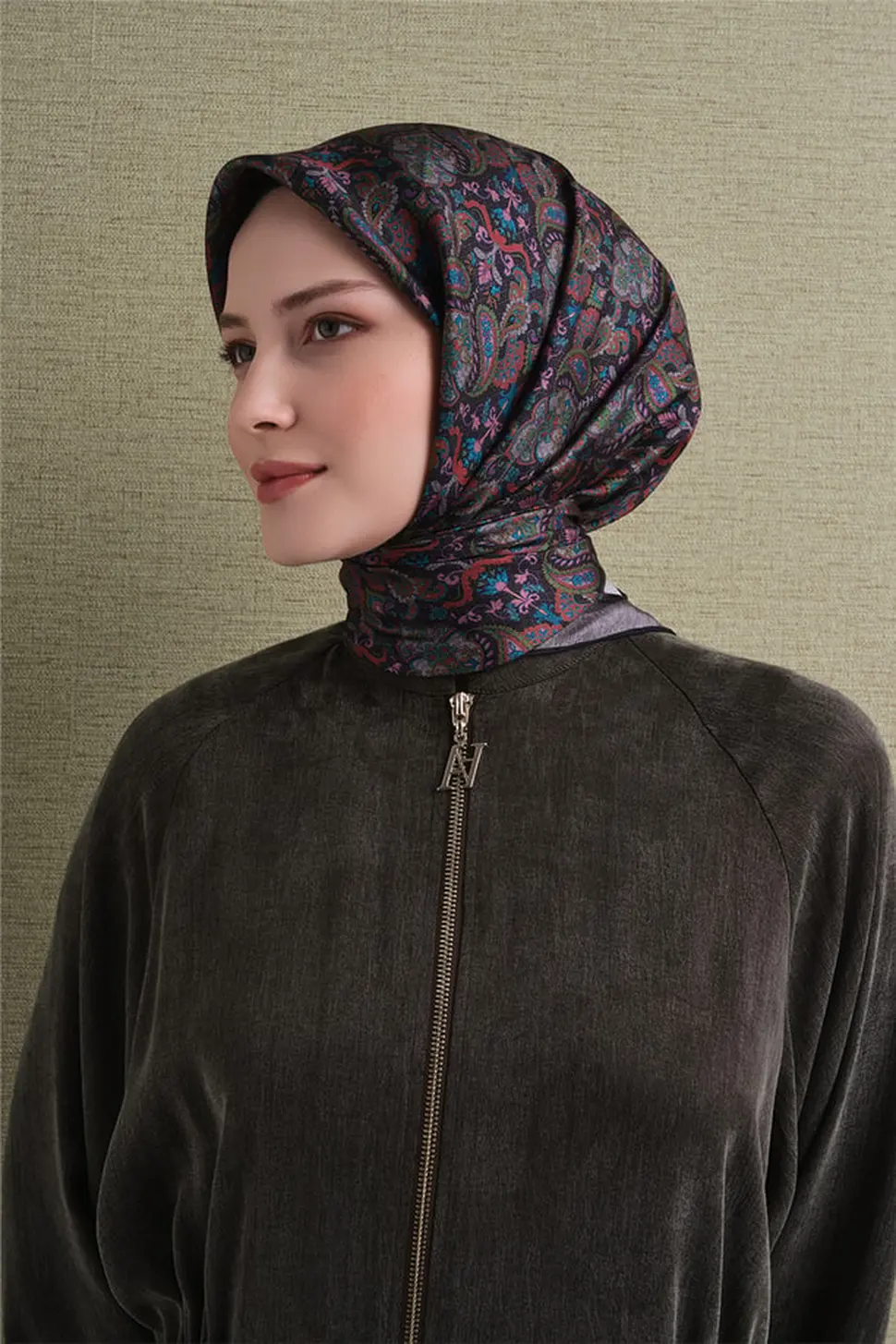 Armine Twill İpek Eşarp Siyah
