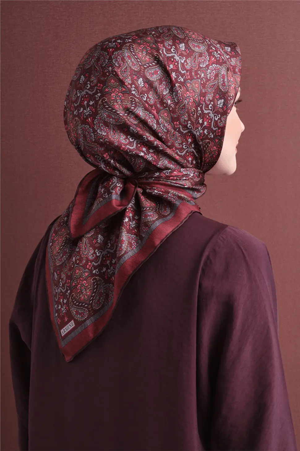 Armine Sura Ipek Eşarp Bordo