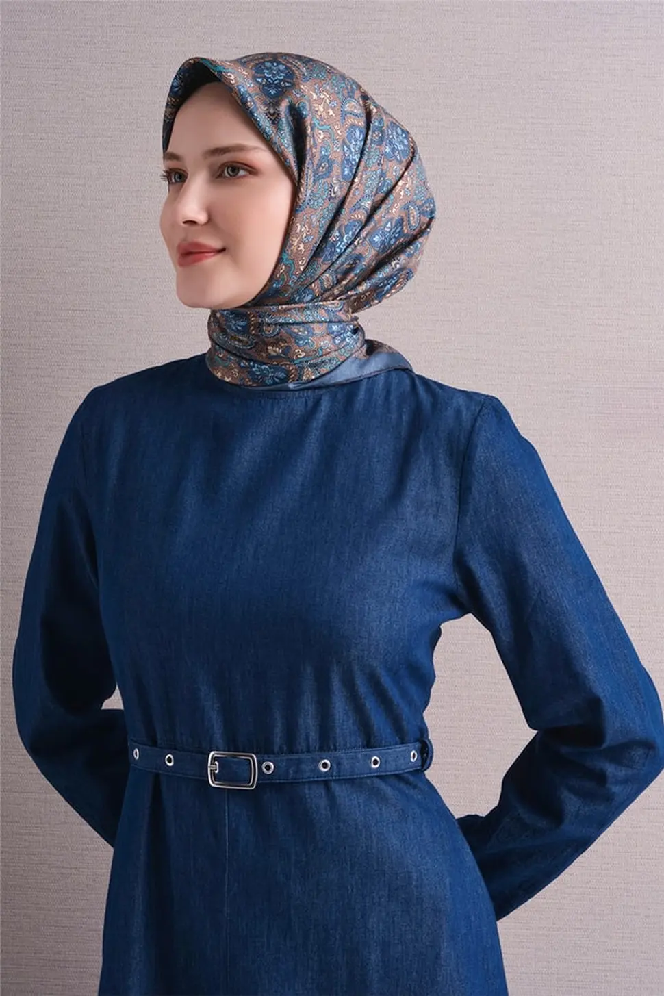 Armine Twill İpek Eşarp İndigo
