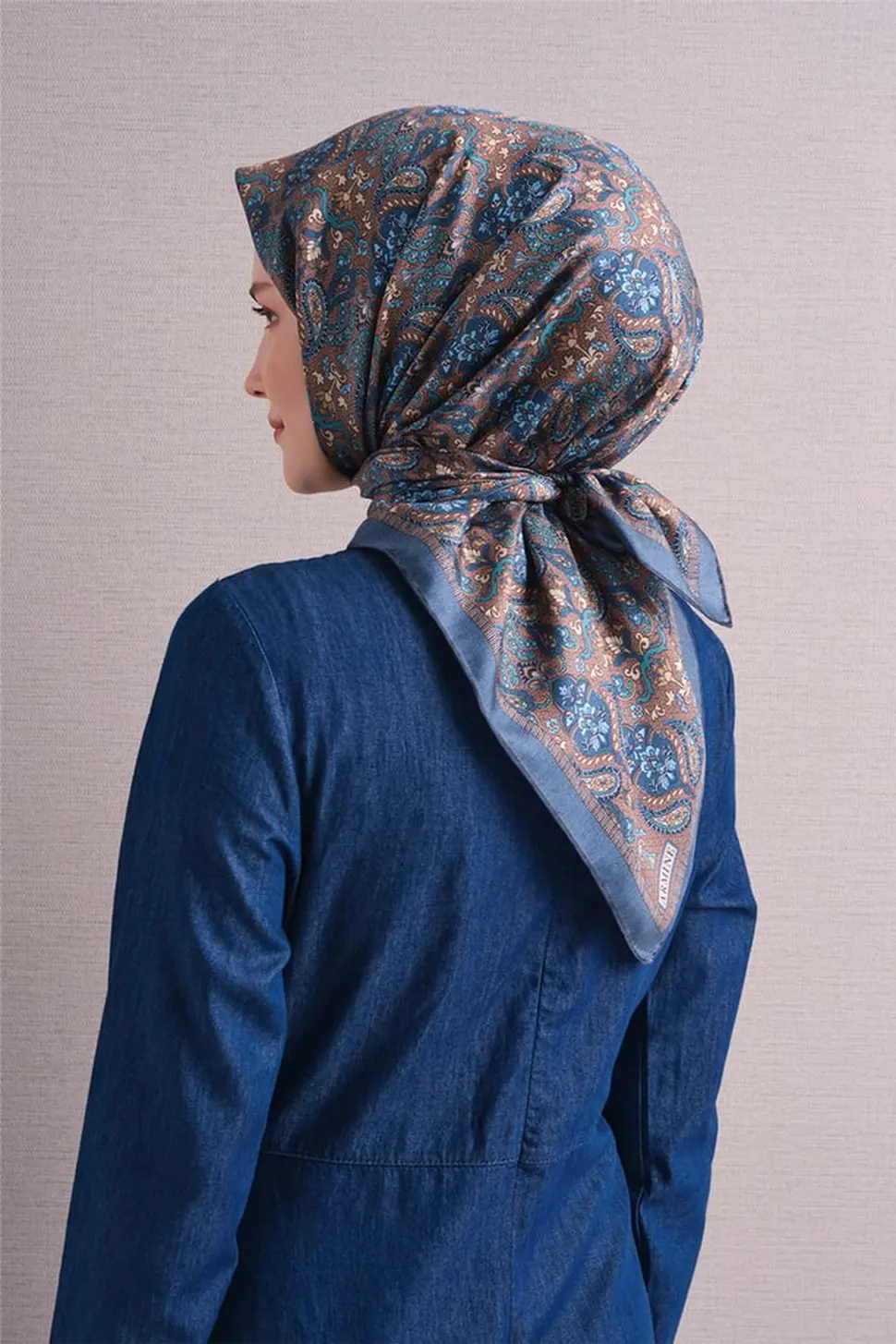 Armine Twill İpek Eşarp İndigo