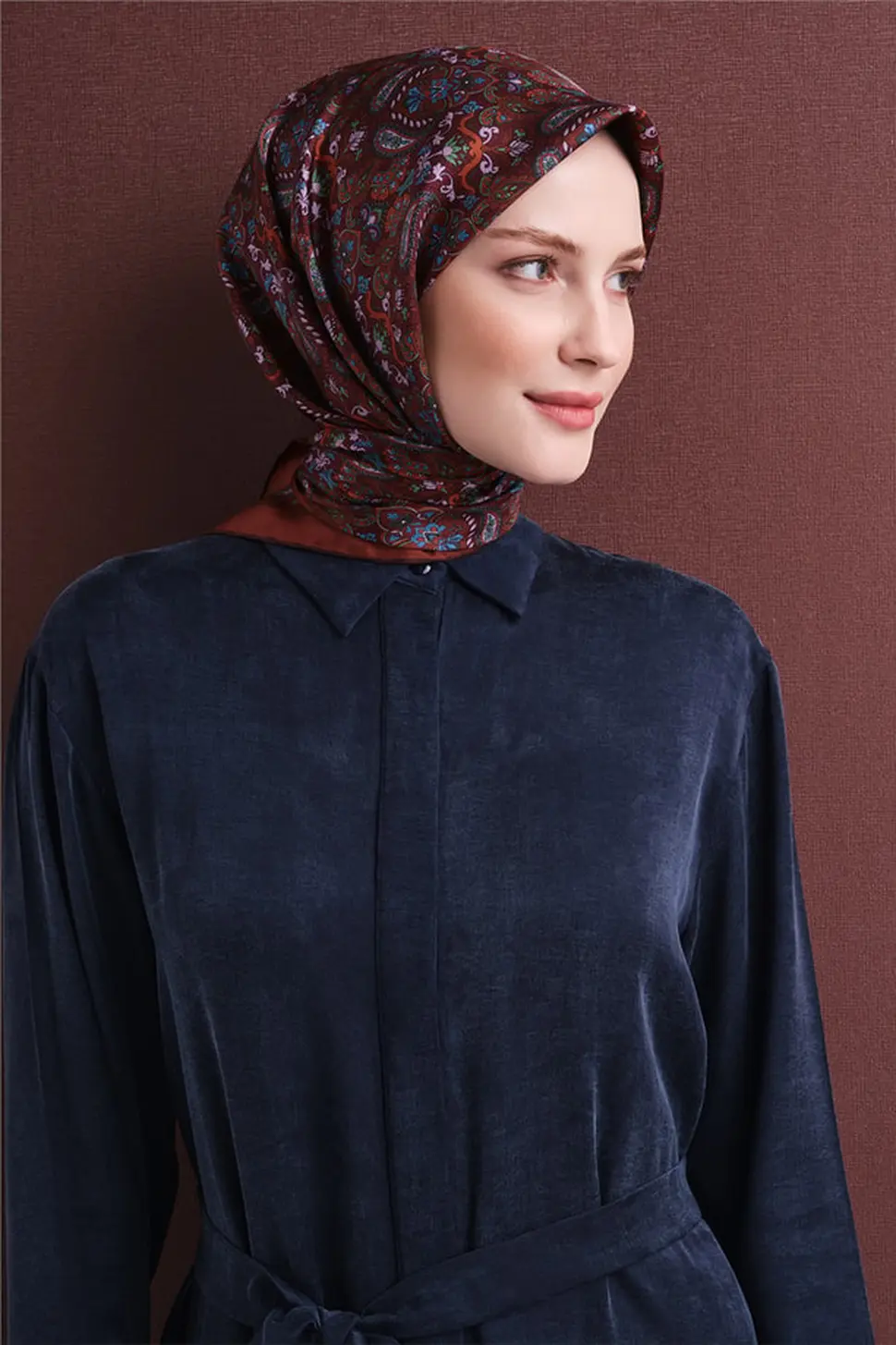 Armine Sura İpek Eşarp Kiremit, Taba