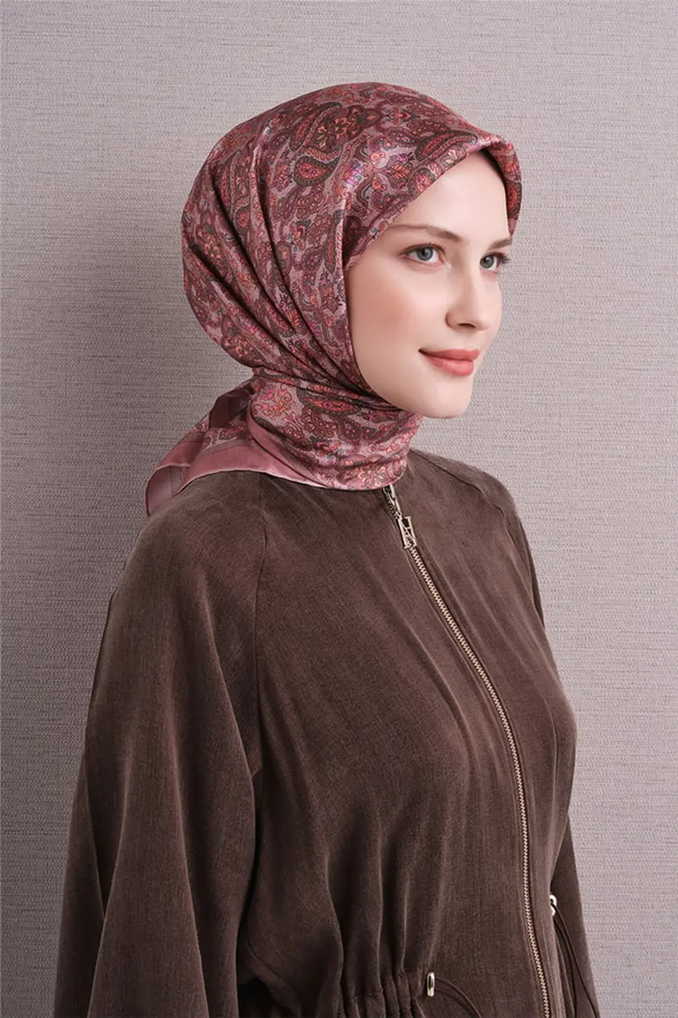 Armine Sura İpek Eşarp Gül Kurusu