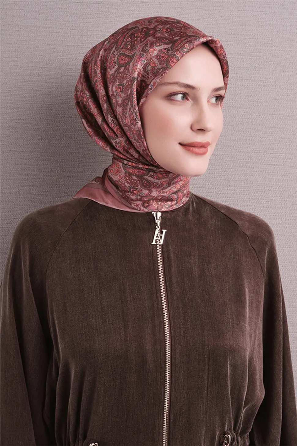 Armine Sura İpek Eşarp Gül Kurusu
