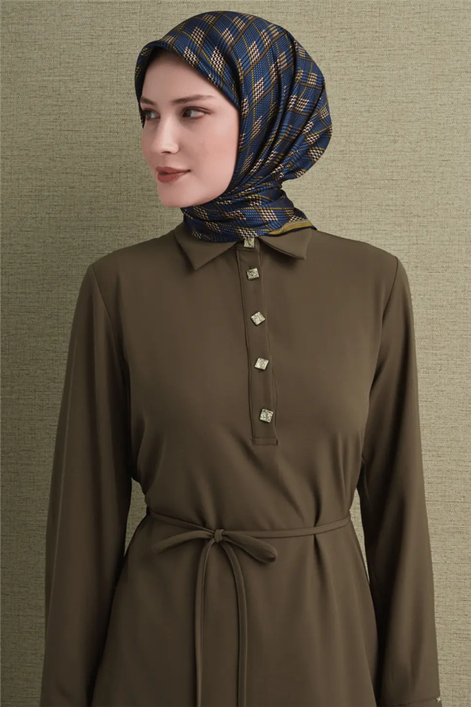 Armine Twill İpek Eşarp Lacivert