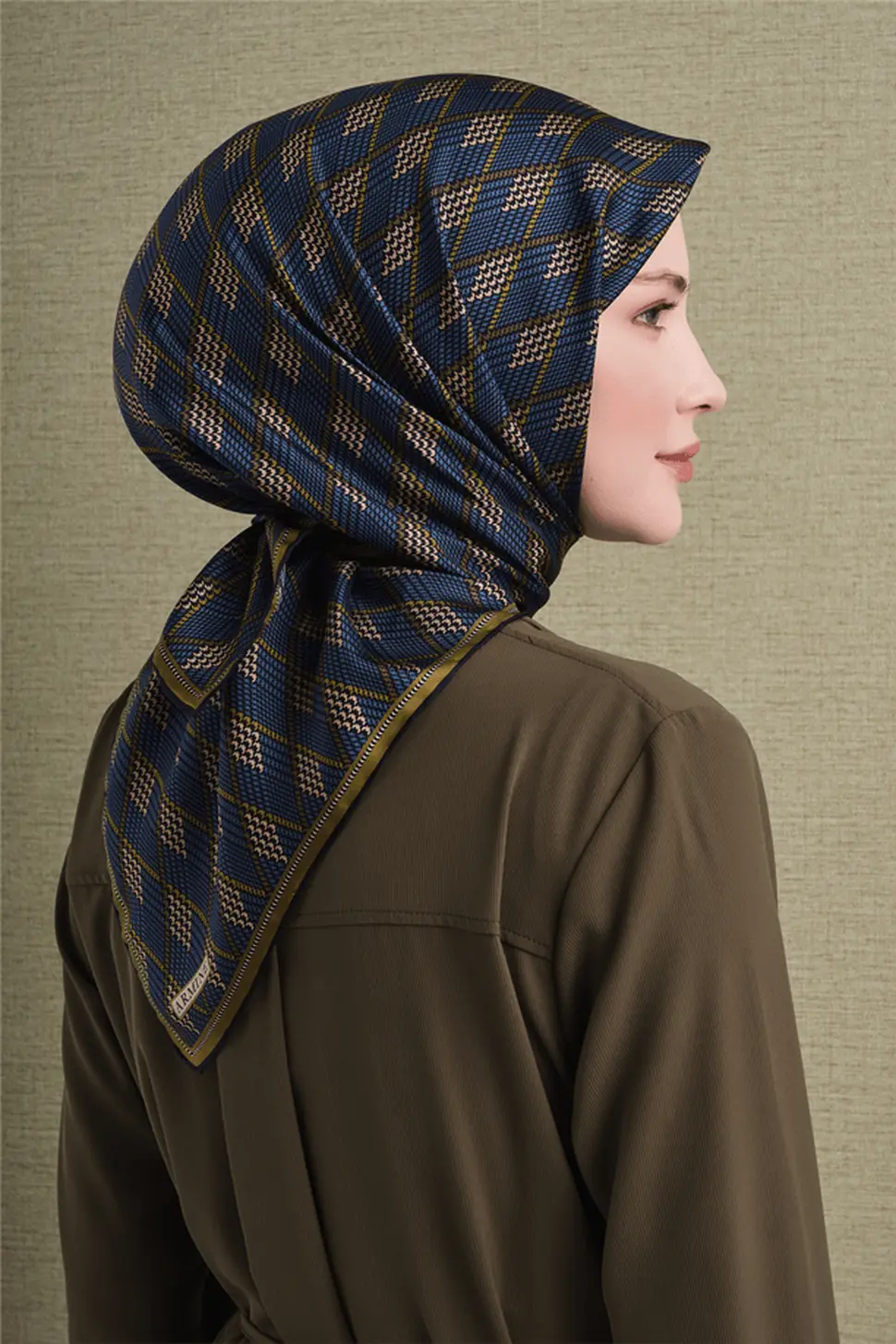 Armine Twill İpek Eşarp Lacivert