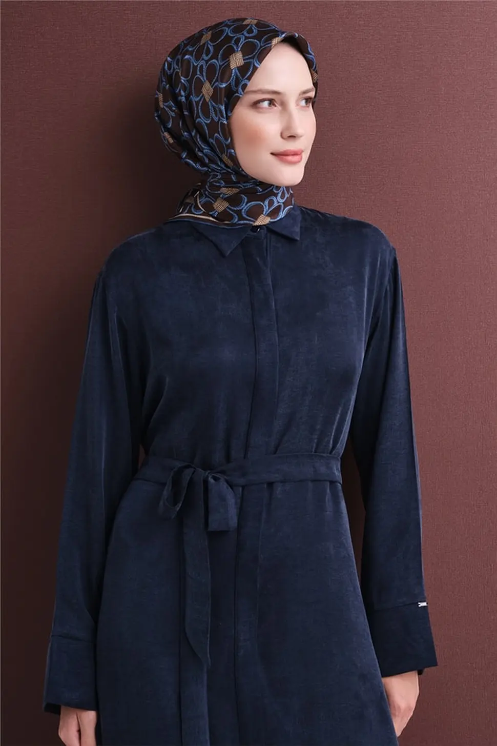 Armine Sura İpek Eşarp Kahverengi