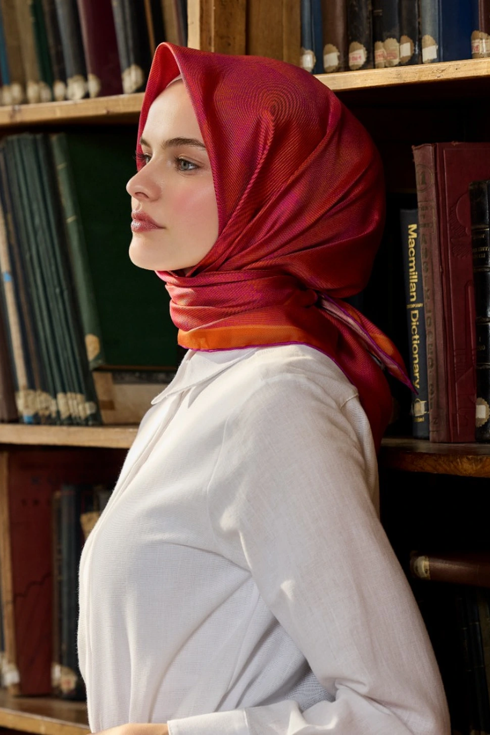 Belli Twill İpek Eşarp 4201-36 Turuncu, Mor