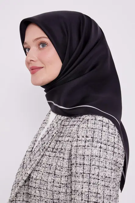 Levidor Twill İpek Eşarp Siyah